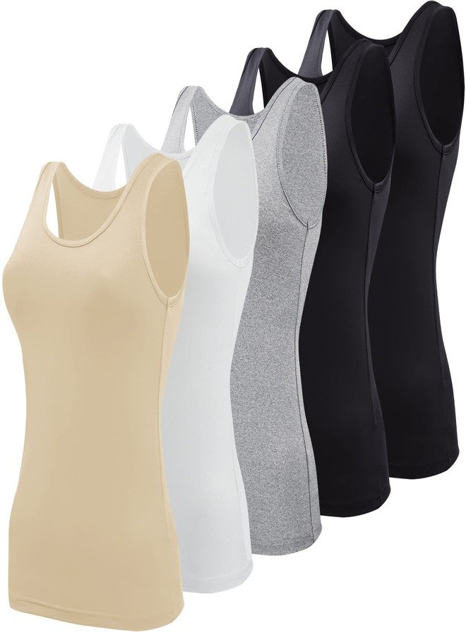 BQTQ 5 Pcs Womens Tanks Top Sleeveless Tank Top Ladies Undershirt Tank for Women, M - Image 1